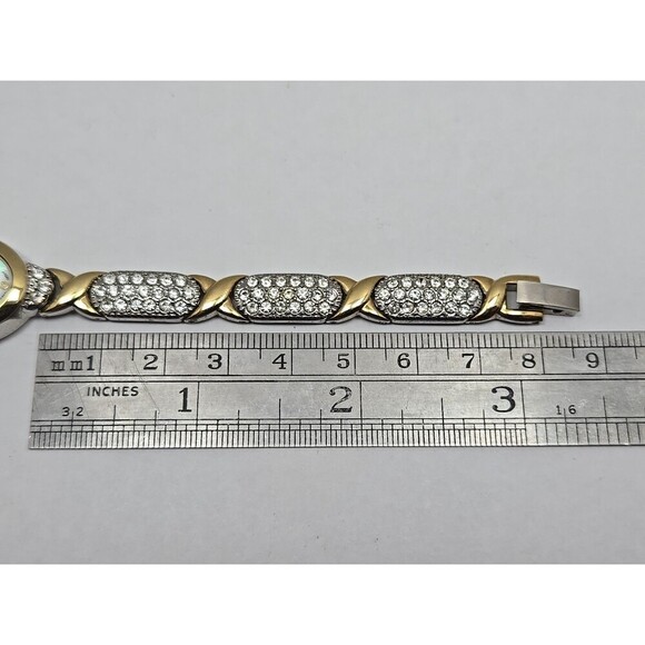 Gruen Silver Toned GR8702 Rhinestone Vintage Women's Wristwatch - 18mm - WORKS! - Picture 7 of 9